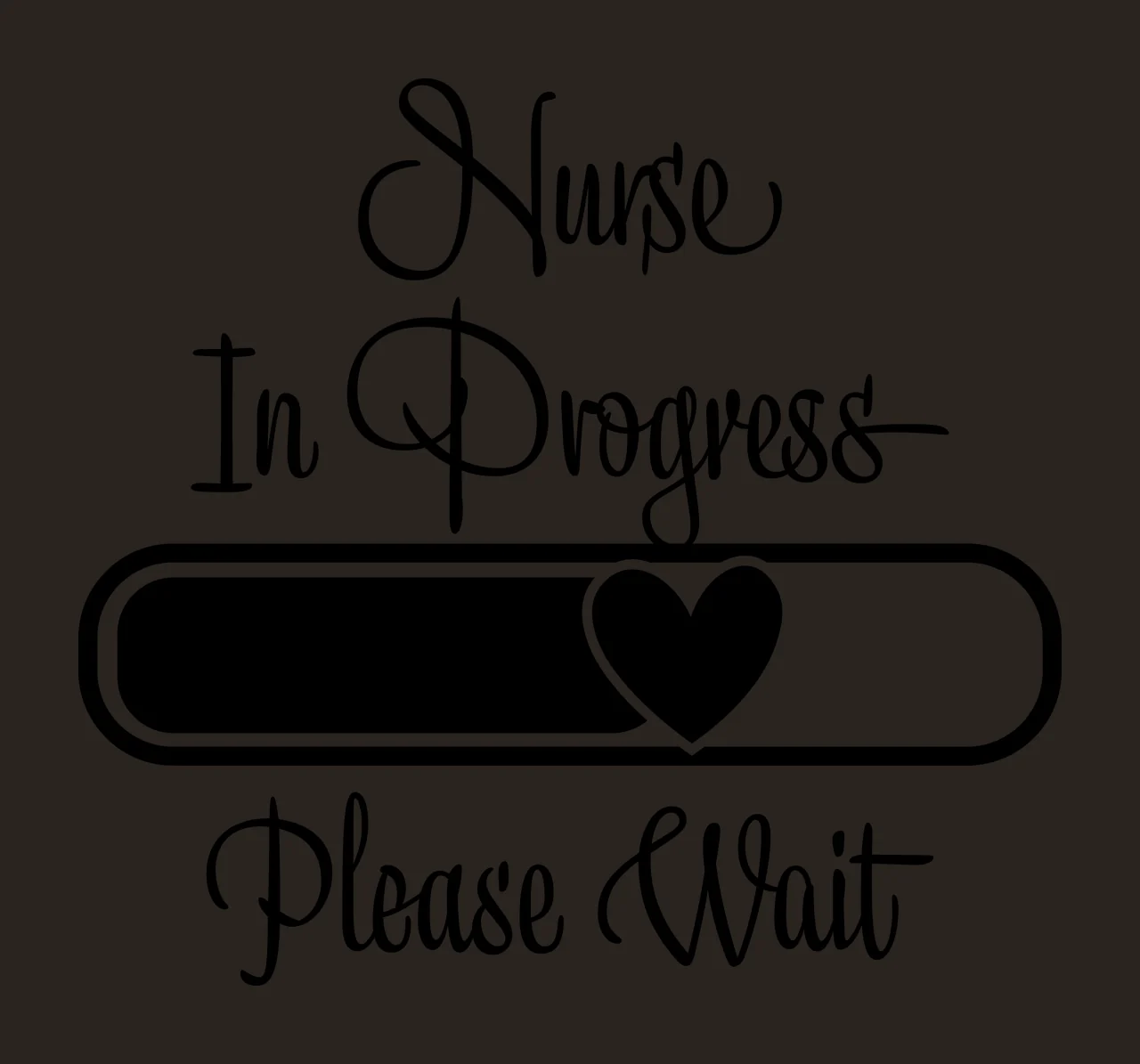 Nurse In Progress Text With Heart Icon Loading bar black white contrast preview thumbnail