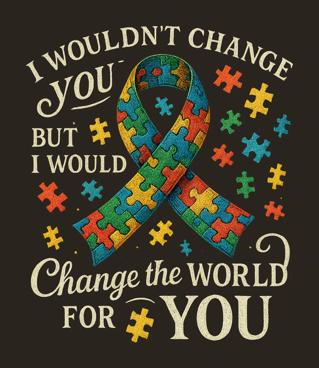 Autism Awareness Be Kind Puzzle Design Inspirational Quote contrast preview thumbnail