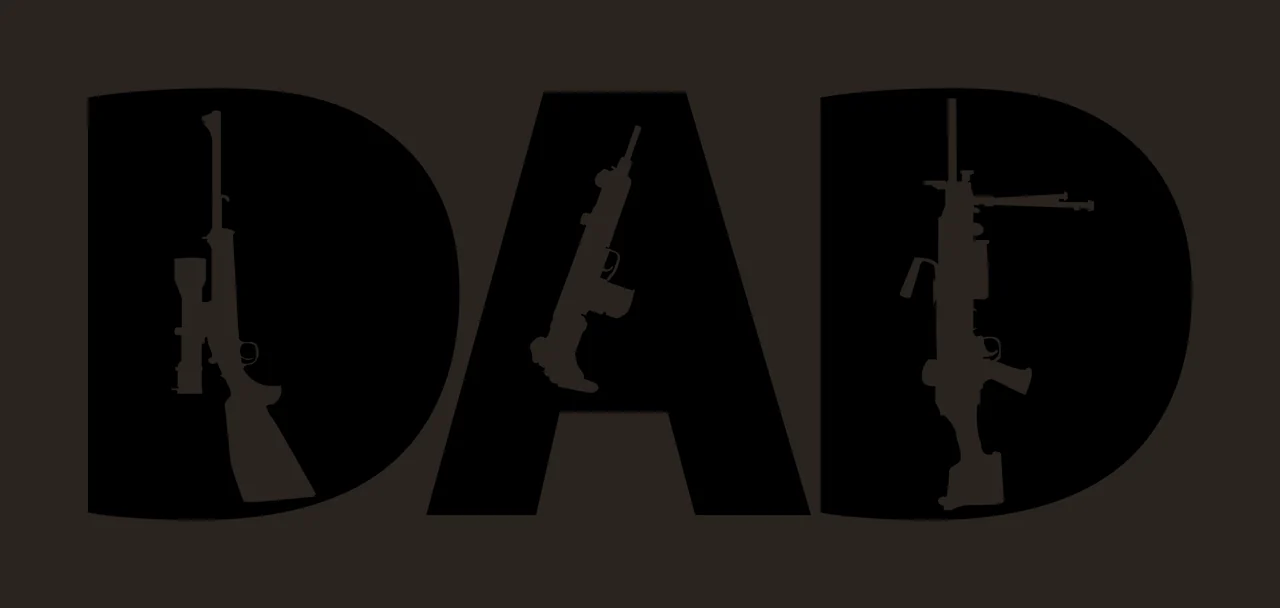 Dad Word With Rifle Silhouettes typography rifles letters minimalist contrast preview thumbnail
