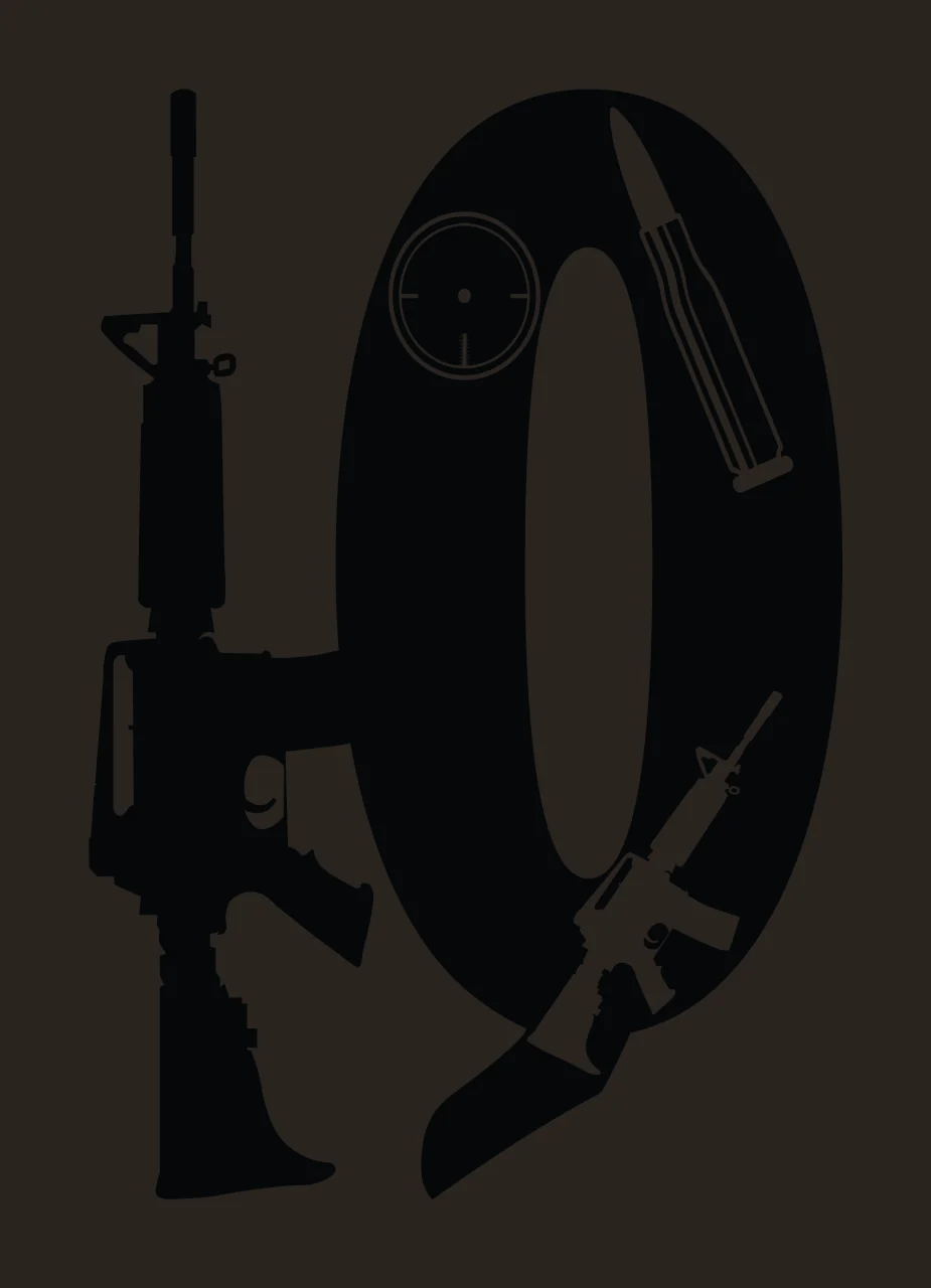 Gun Alphabet Character 07 scalable logo design icon contrast preview thumbnail