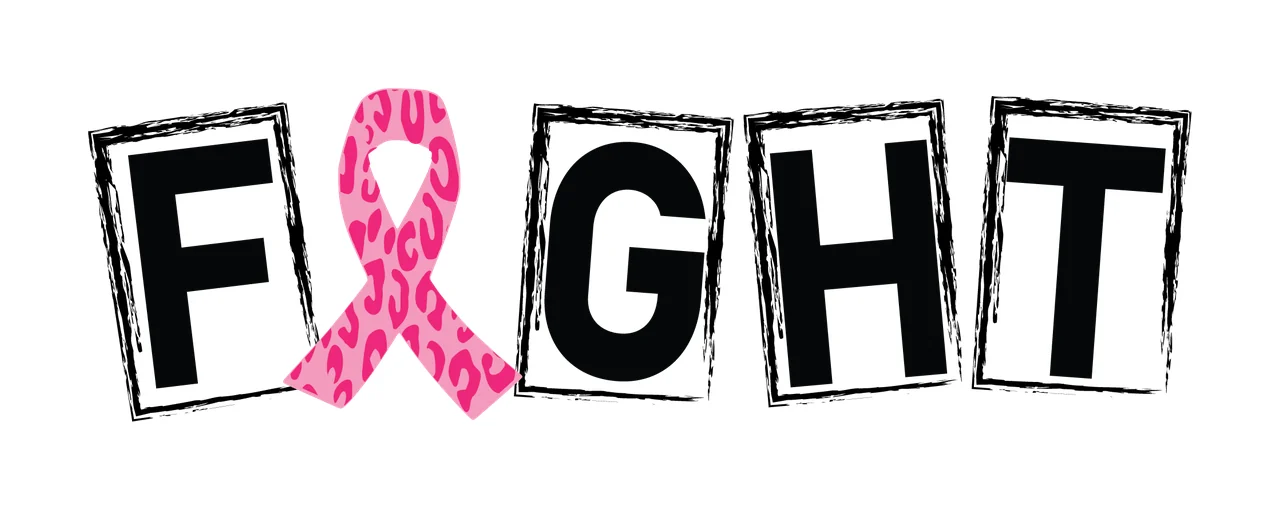 Fight Text With Integrated Ribbon Symbol black white lettering