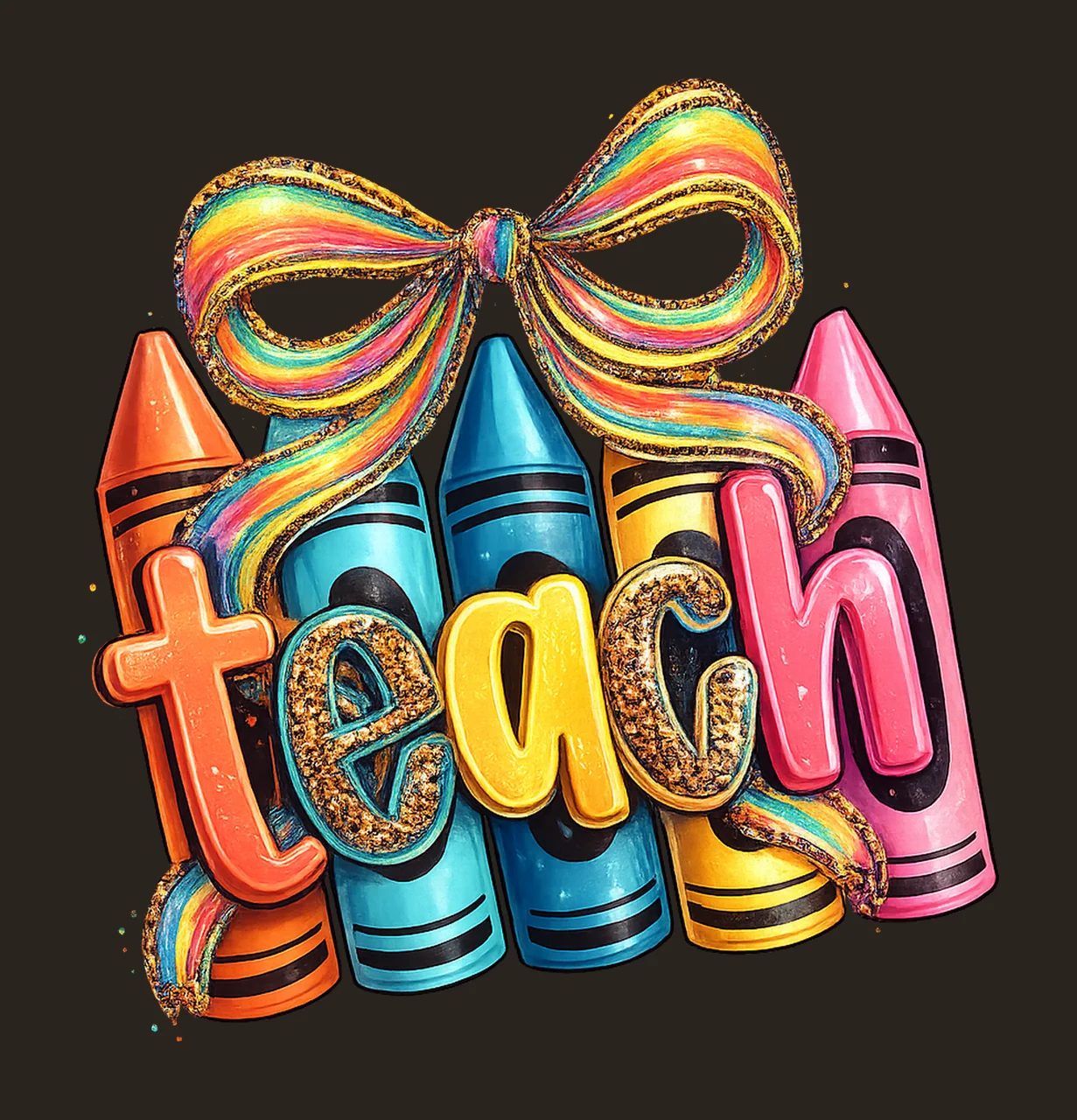 Cute Teacher Colorful Leopard Print School Teacher Markers contrast preview thumbnail