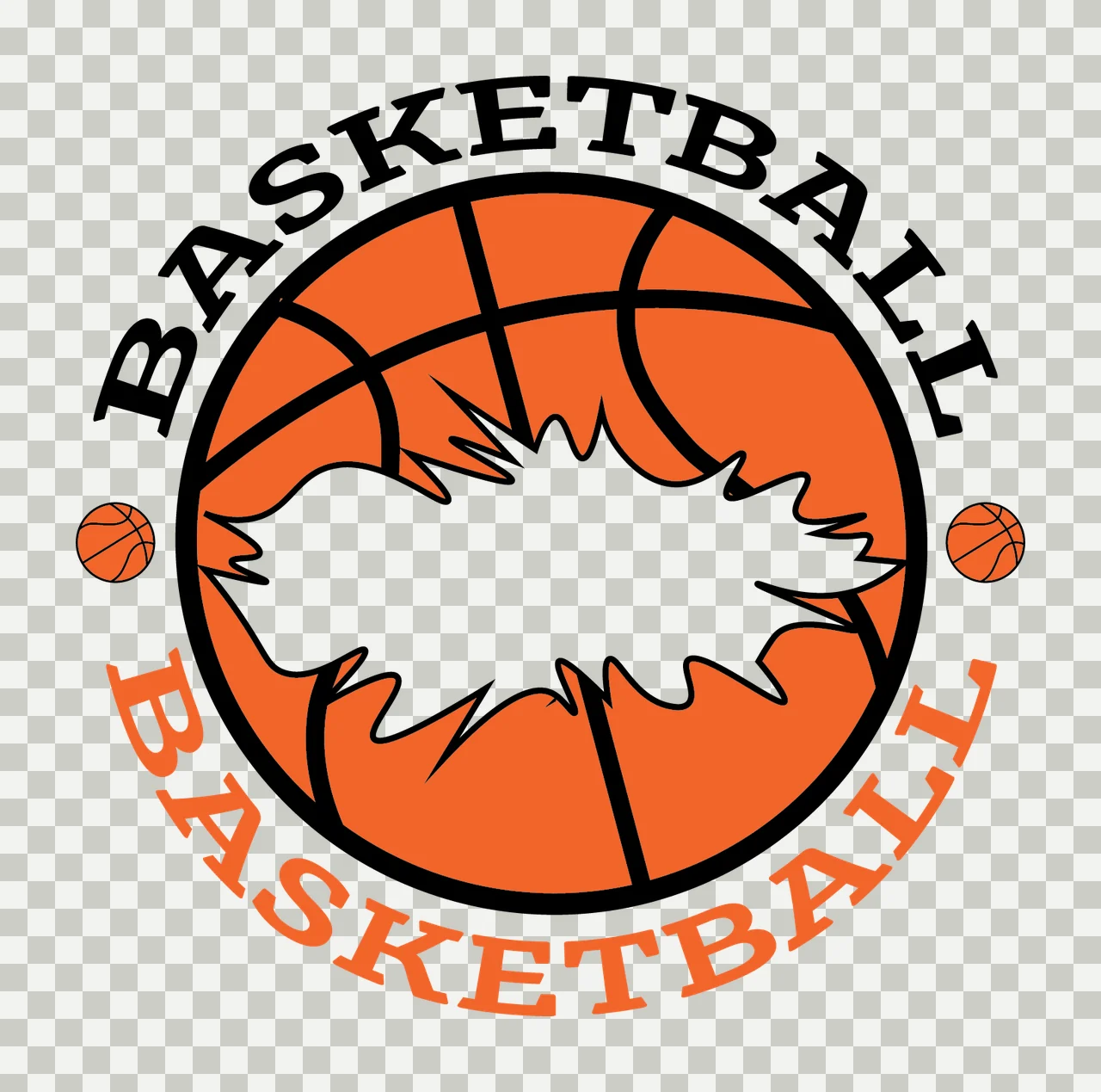 Basketball Round Logo With Splash circular small basketballs transparency and detail preview thumbnail