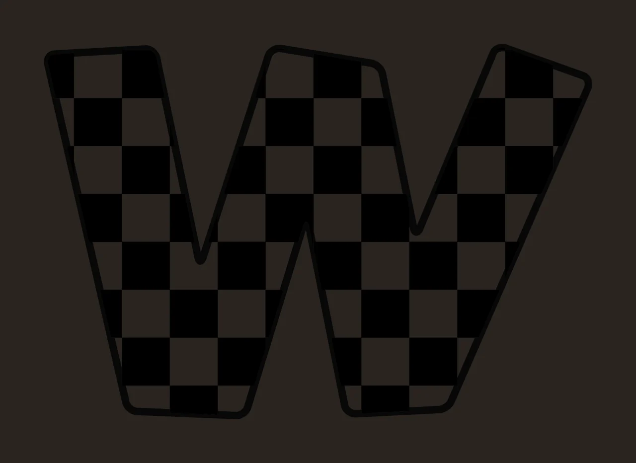 Can Glass Wrap W Letter With Checkered Pattern contrast preview thumbnail