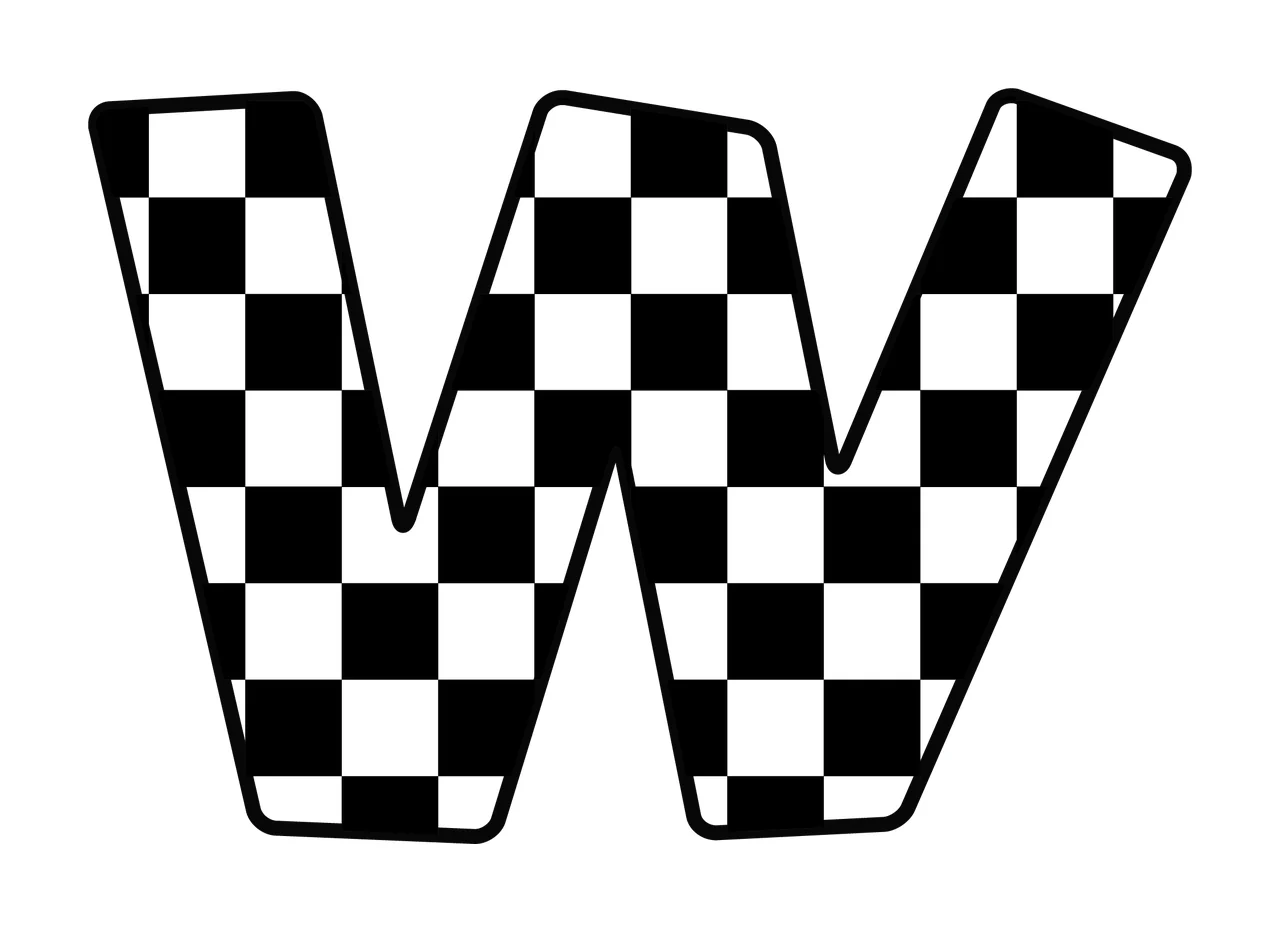 Can Glass Wrap W Letter With Checkered Pattern