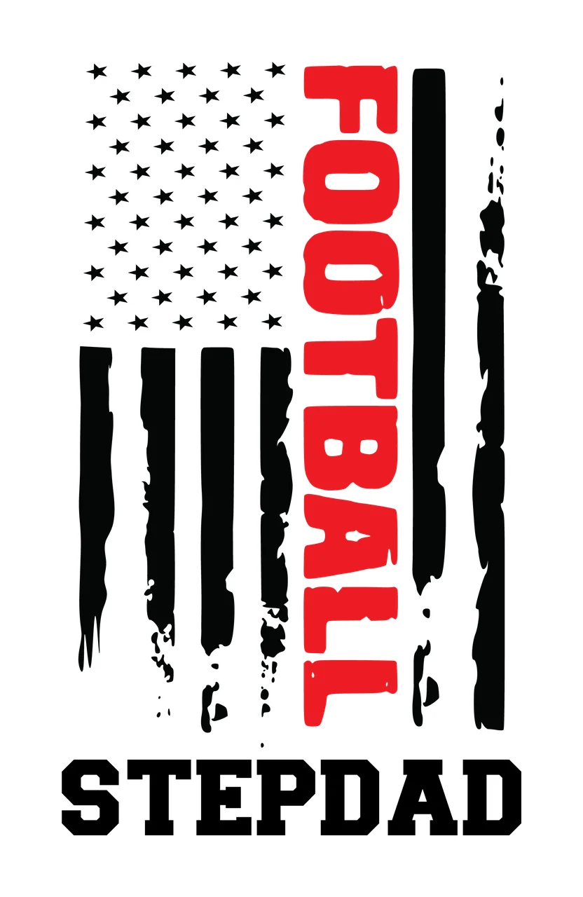 Football Stepdad American Flag Emblem forming banner stars