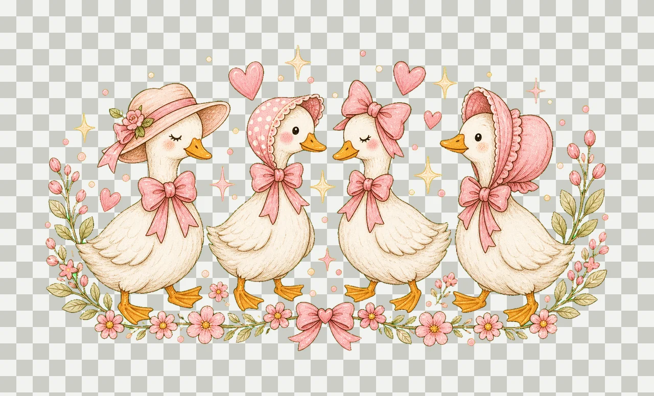 Vintage Mama Goose Preppy Mom Coquette Design Coquette transparency and detail preview thumbnail