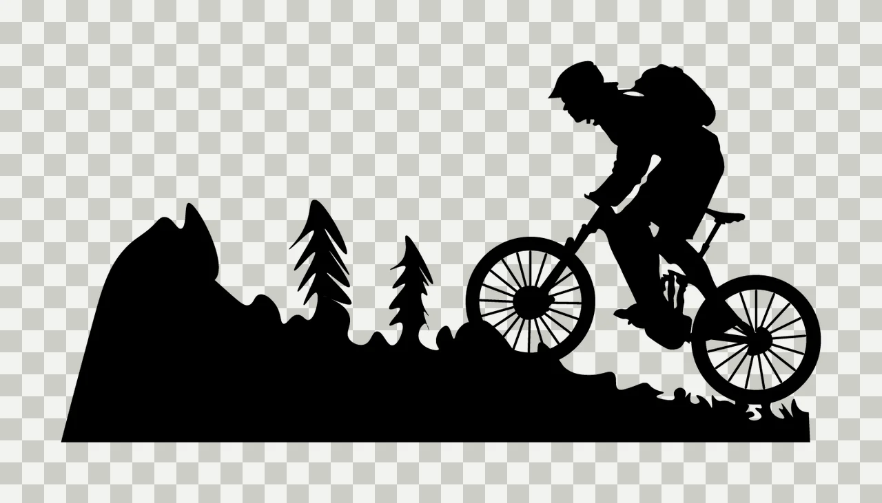 Can Glass Wrap Mountain Biker Riding Uphill Silhouette transparency and detail preview thumbnail