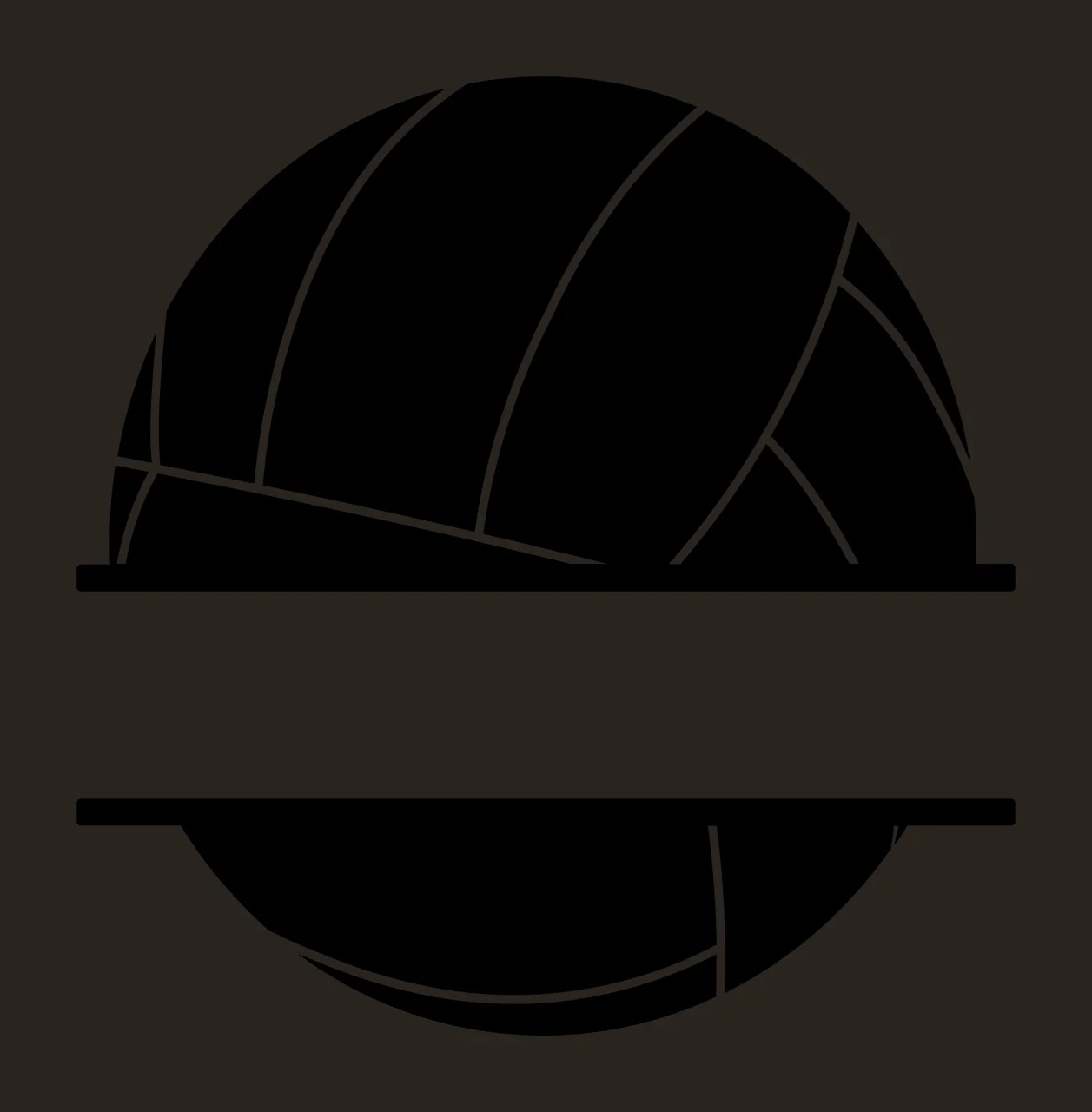 Keychain Split Volleyball Sphere Icon horizontal bars minimalist contrast preview thumbnail