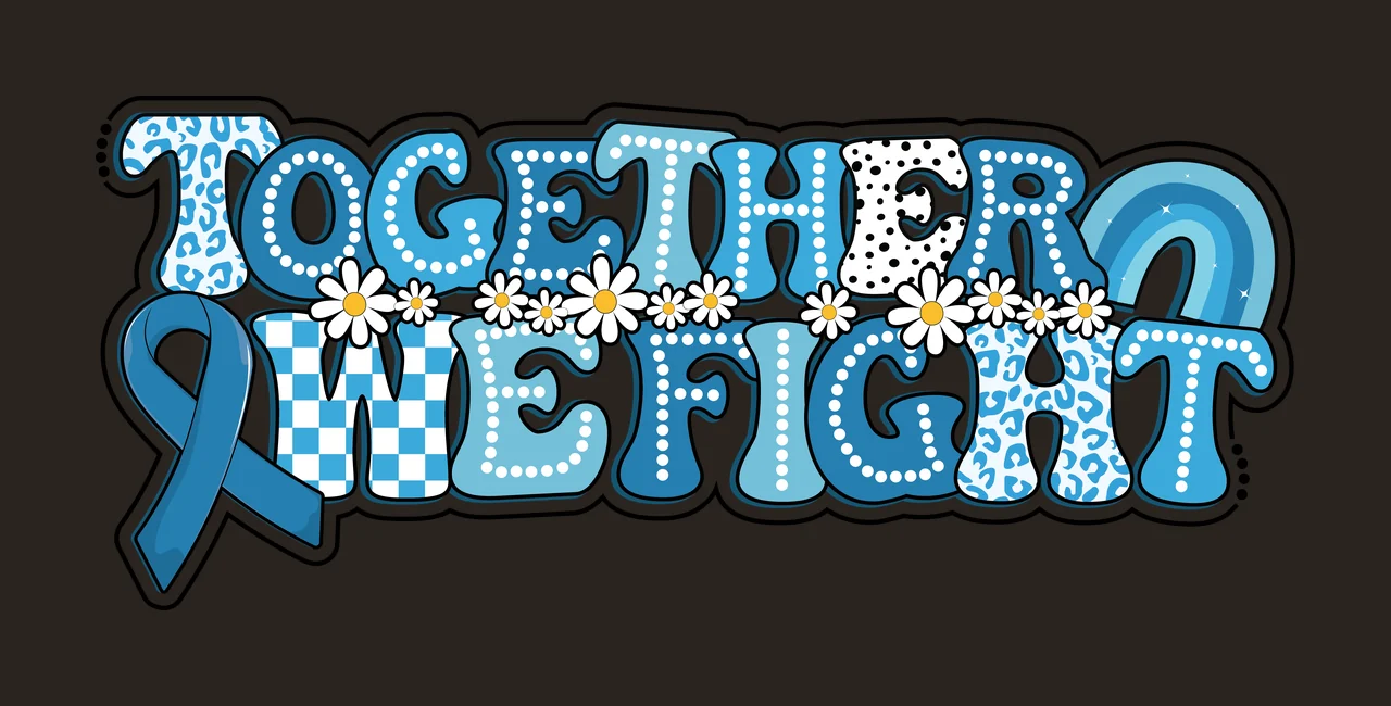 In Together One Fight Text With Ribbon stylized bubble font contrast preview thumbnail