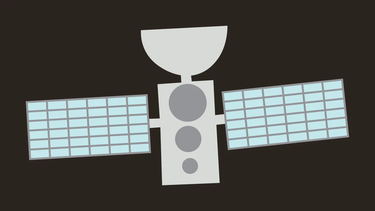 Space Simple Satellite Silhouette With A Circular Antenna floating contrast preview thumbnail