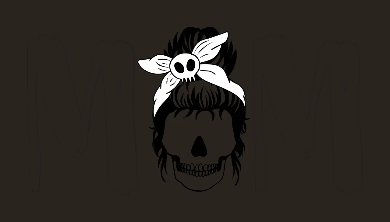 Keychain Lettering With Skull Hair Bun decorated letters headband contrast preview thumbnail