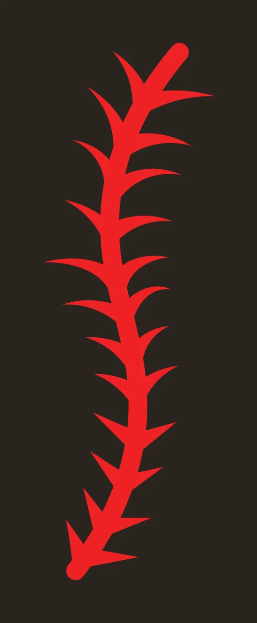 Curved Black Spine Bone Structure With Pointed Protrusions minimalist contrast preview thumbnail