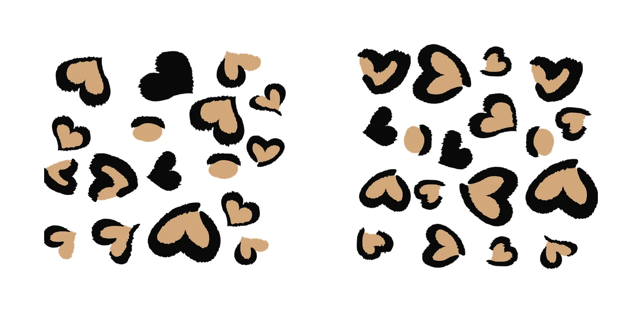 Heart Can Glass Wrap Black Shapes Scattered Pattern hearts