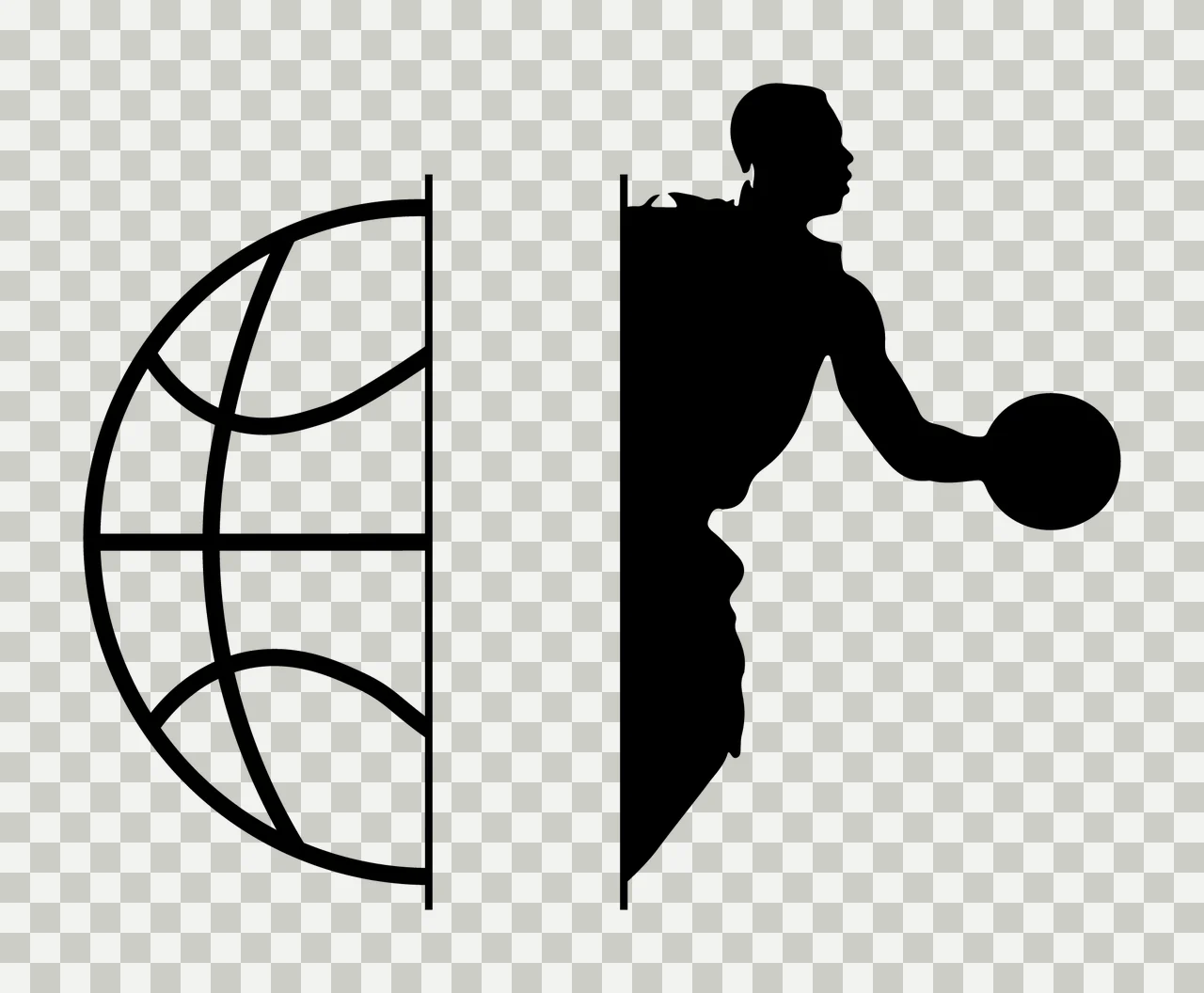 Can Glass Wrap Basketball Player Dribbling With Semicircle transparency and detail preview thumbnail