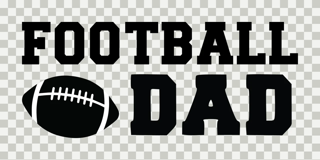 Football Dad Black Text Graphic With Simple Oval typography transparency and detail preview thumbnail