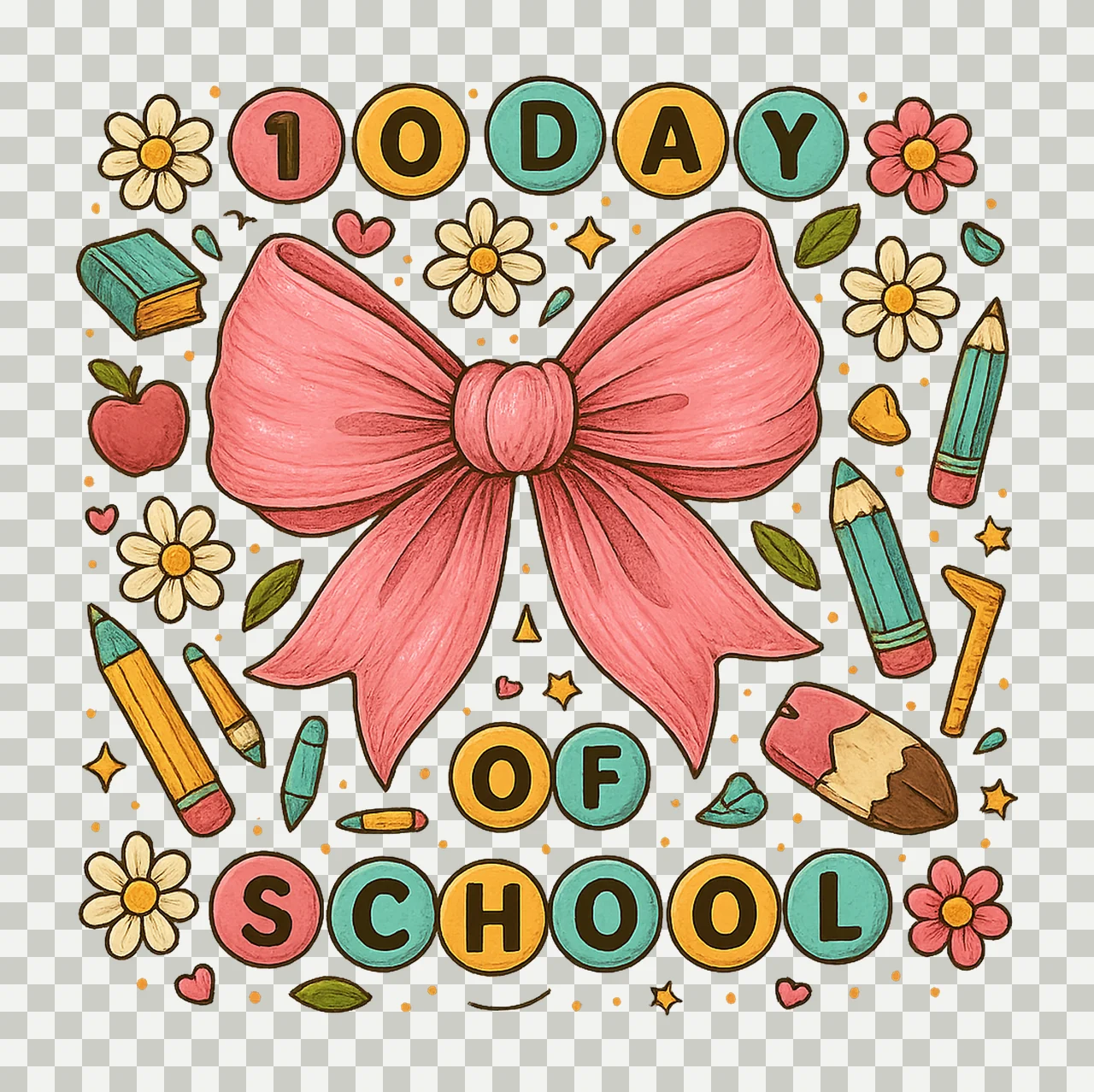 100 Days of School Coquette Teacher 100 Days Design School transparency and detail preview thumbnail