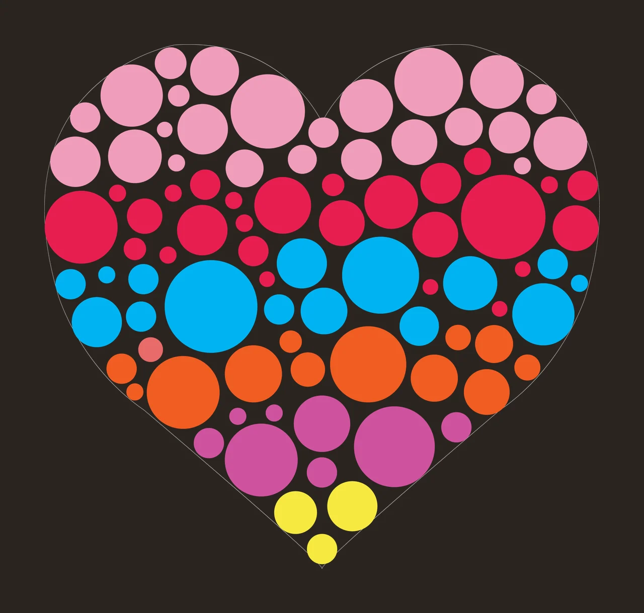 Heart Shape Filled With Black Circles dots white pattern love contrast preview thumbnail