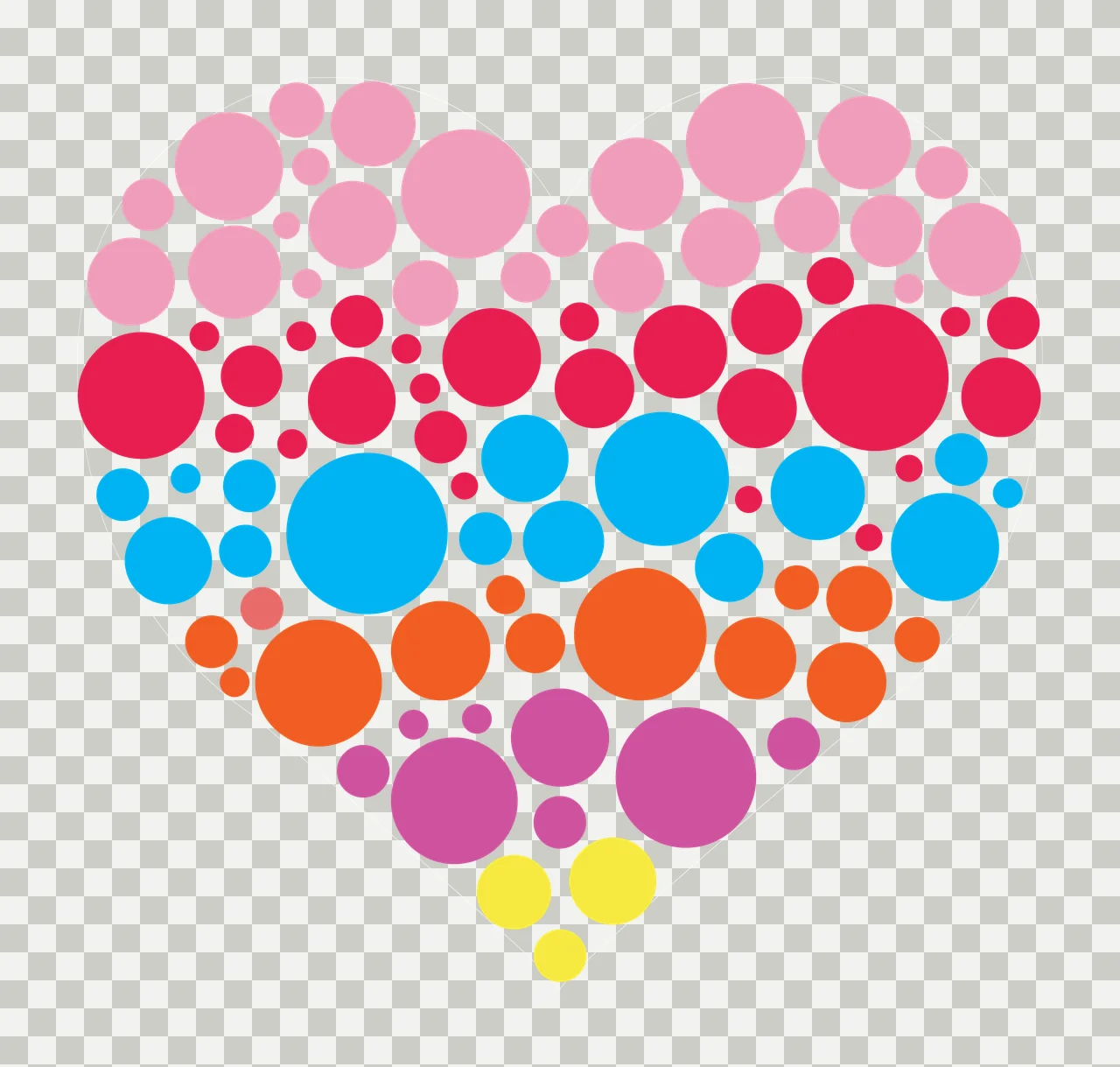 Heart Shape Filled With Black Circles dots white pattern love transparency and detail preview thumbnail