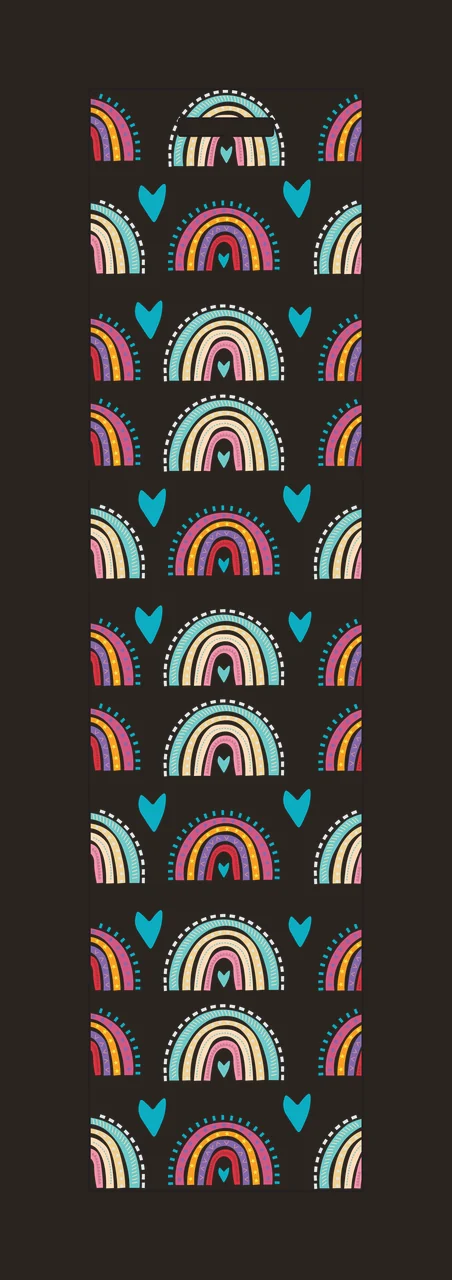 Rainbows And Hearts Vertical Border Pattern arranged line art contrast preview thumbnail