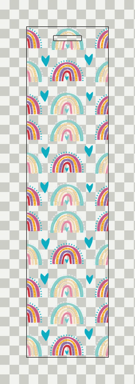 Rainbows And Hearts Vertical Border Pattern arranged line art transparency and detail preview thumbnail