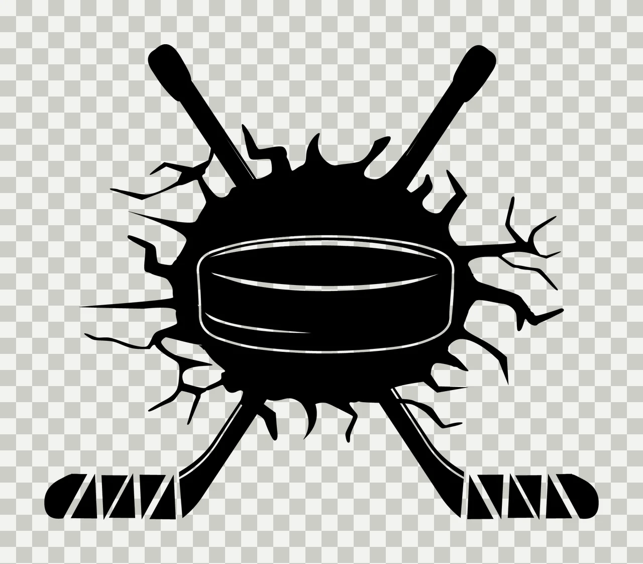Hockey Puck Impact With Monochrome And Sports transparency and detail preview thumbnail