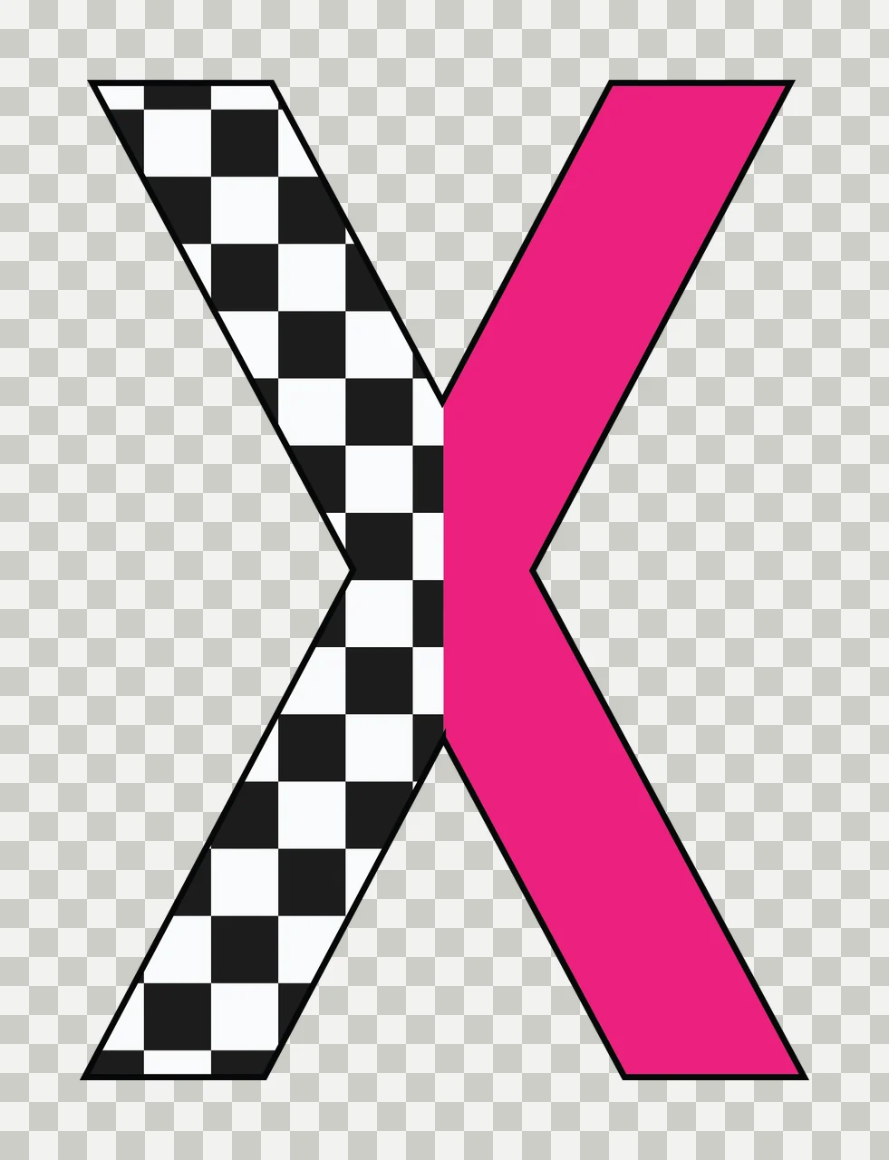 Can Glass Wrap X Letter Split Design transparency and detail preview thumbnail