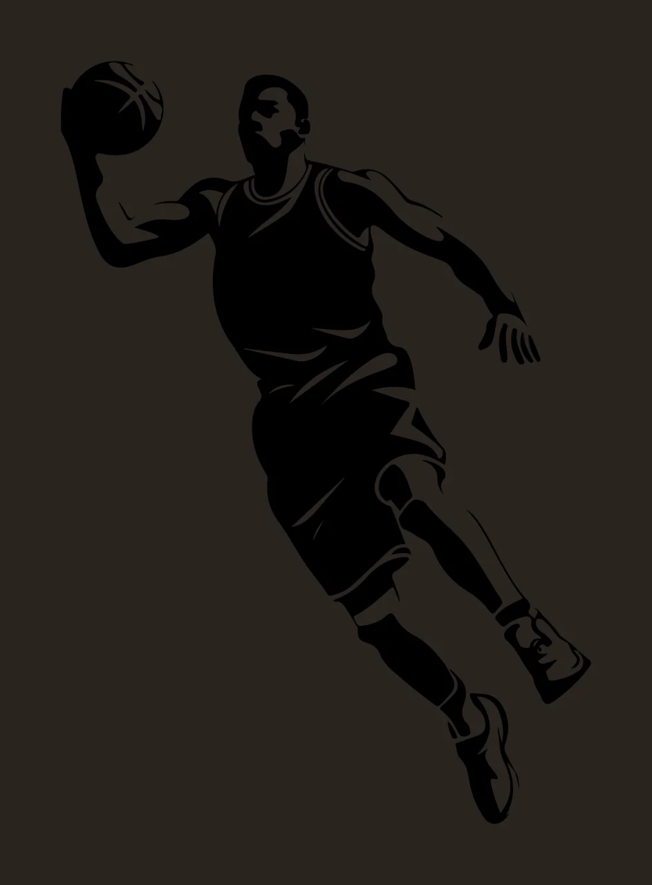 Player Basketball Jumping With Ball jersey shorts stencil black contrast preview thumbnail