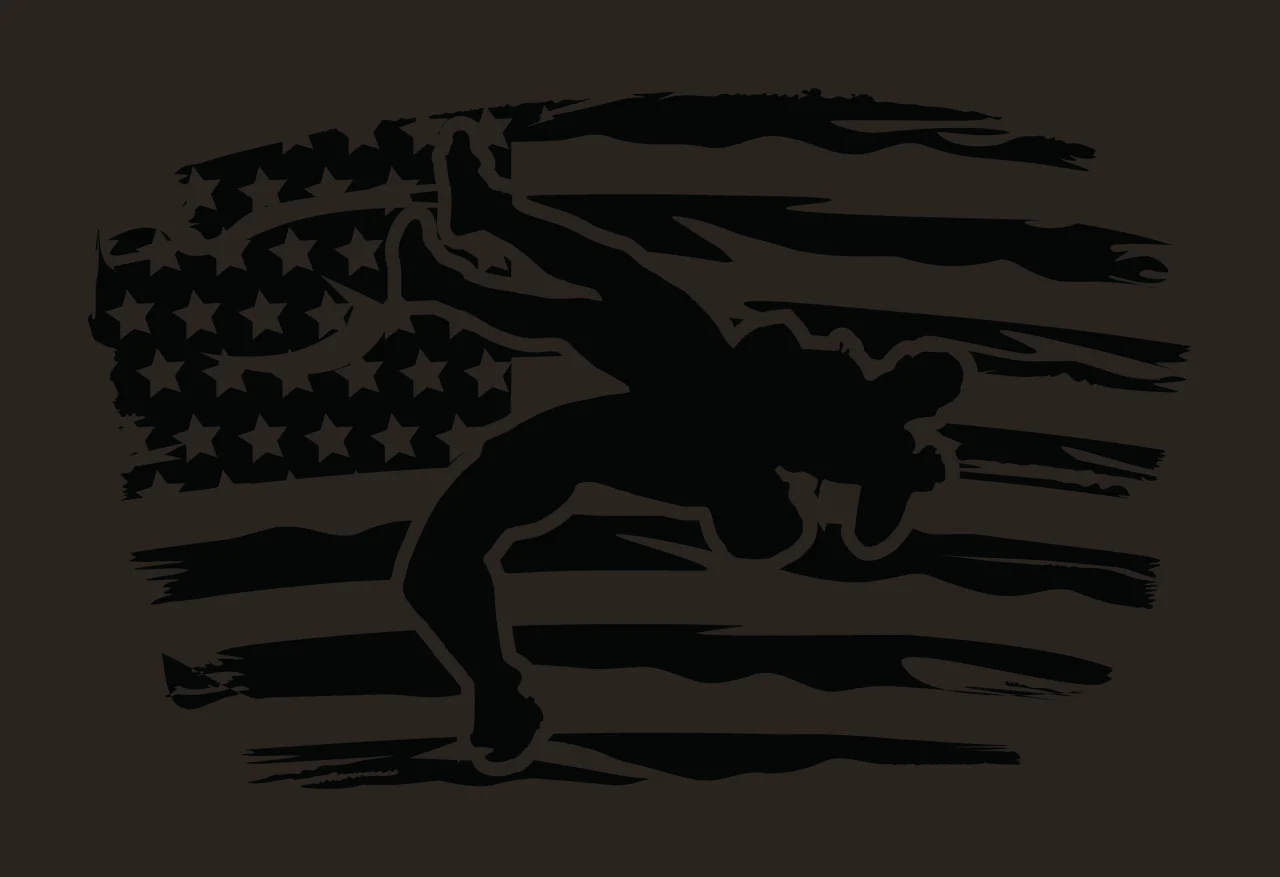 Flag Black Silhouette Of A Person Jumping Over pattern stars contrast preview thumbnail
