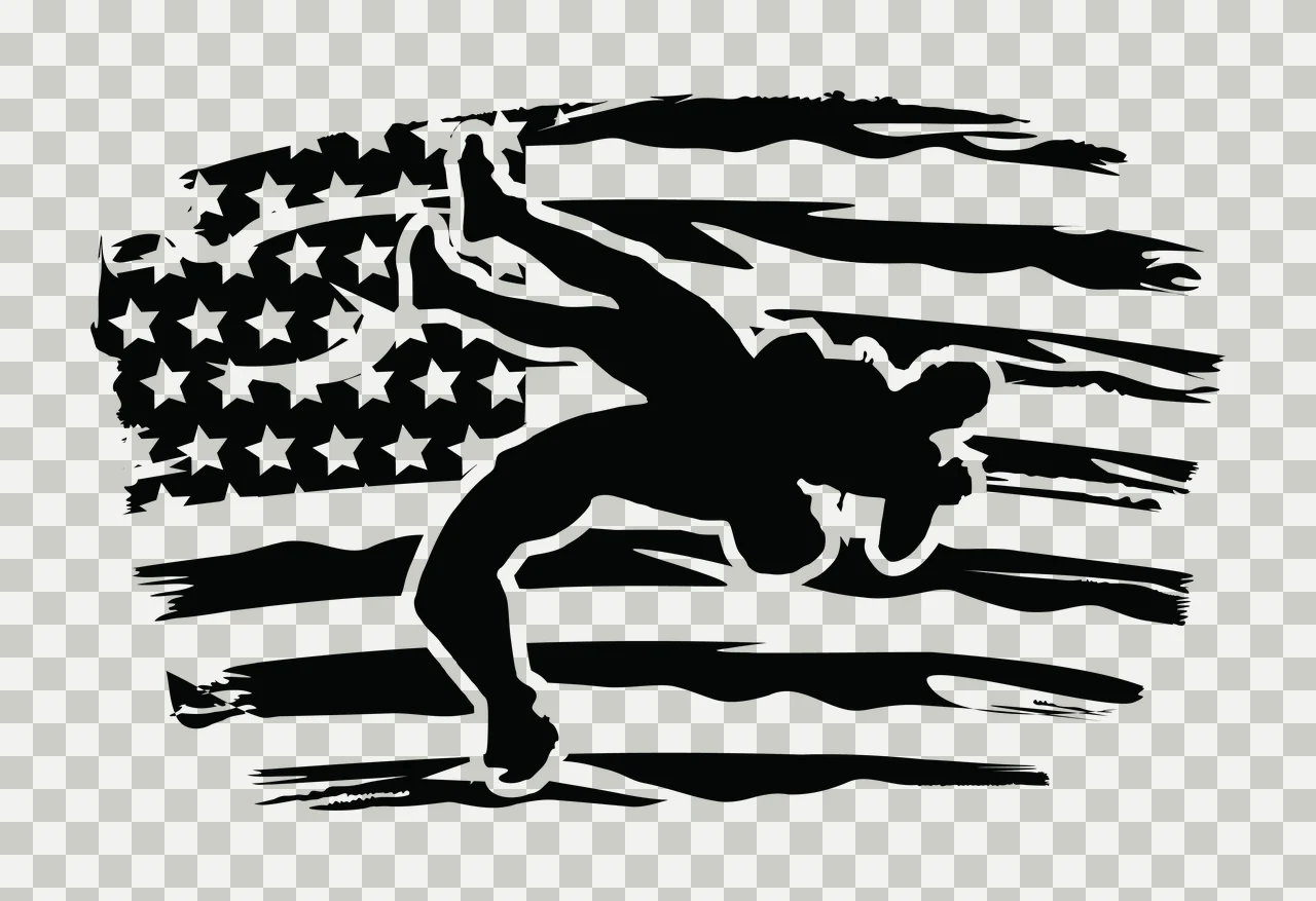 Flag Black Silhouette Of A Person Jumping Over pattern stars transparency and detail preview thumbnail