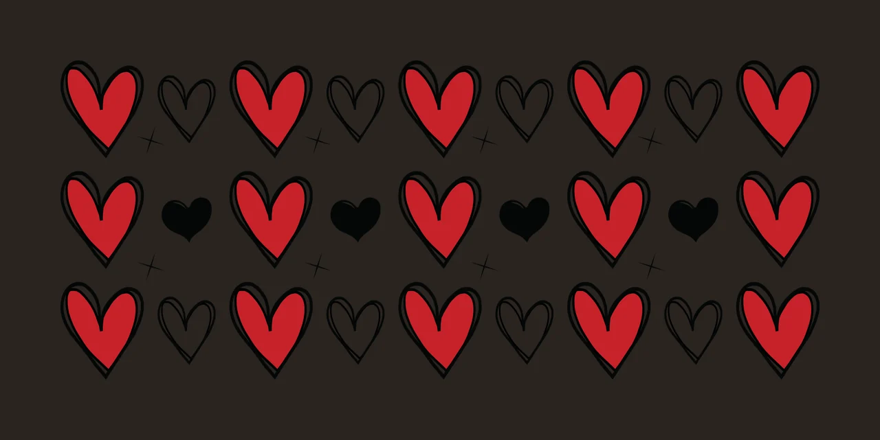 Hearts Can Glass Wrap Heart Shape Collection Monochrome pattern contrast preview thumbnail