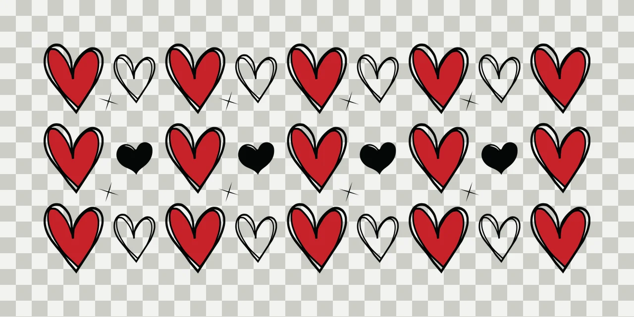 Hearts Can Glass Wrap Heart Shape Collection Monochrome pattern transparency and detail preview thumbnail