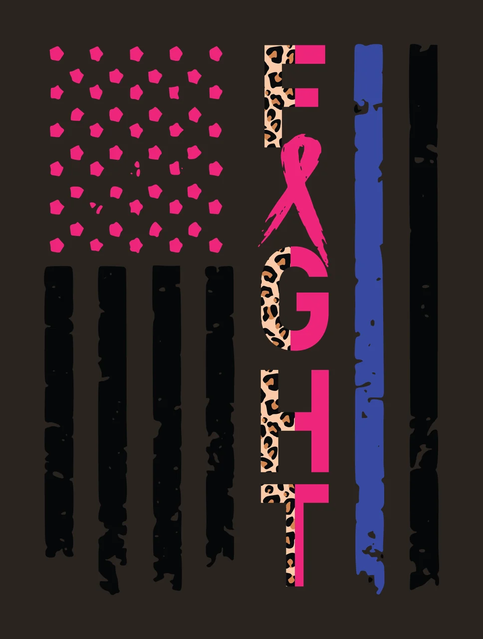 Flag Fight Typography With Vertical Distressed stars stripes contrast preview thumbnail
