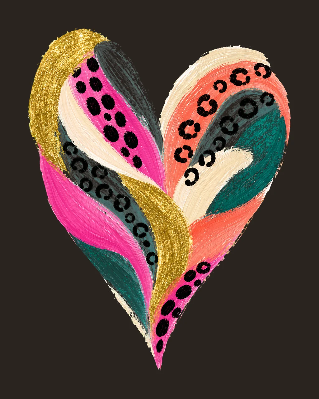 Leopard Heart Boho Brush Stroke sublimation Variation B contrast preview thumbnail
