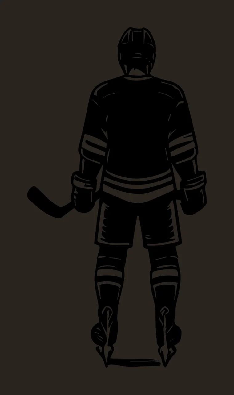 Hockey Player Standing With Helmet And Jersey contrast preview thumbnail