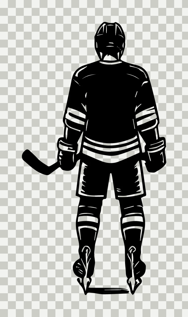 Hockey Player Standing With Helmet And Jersey transparency and detail preview thumbnail