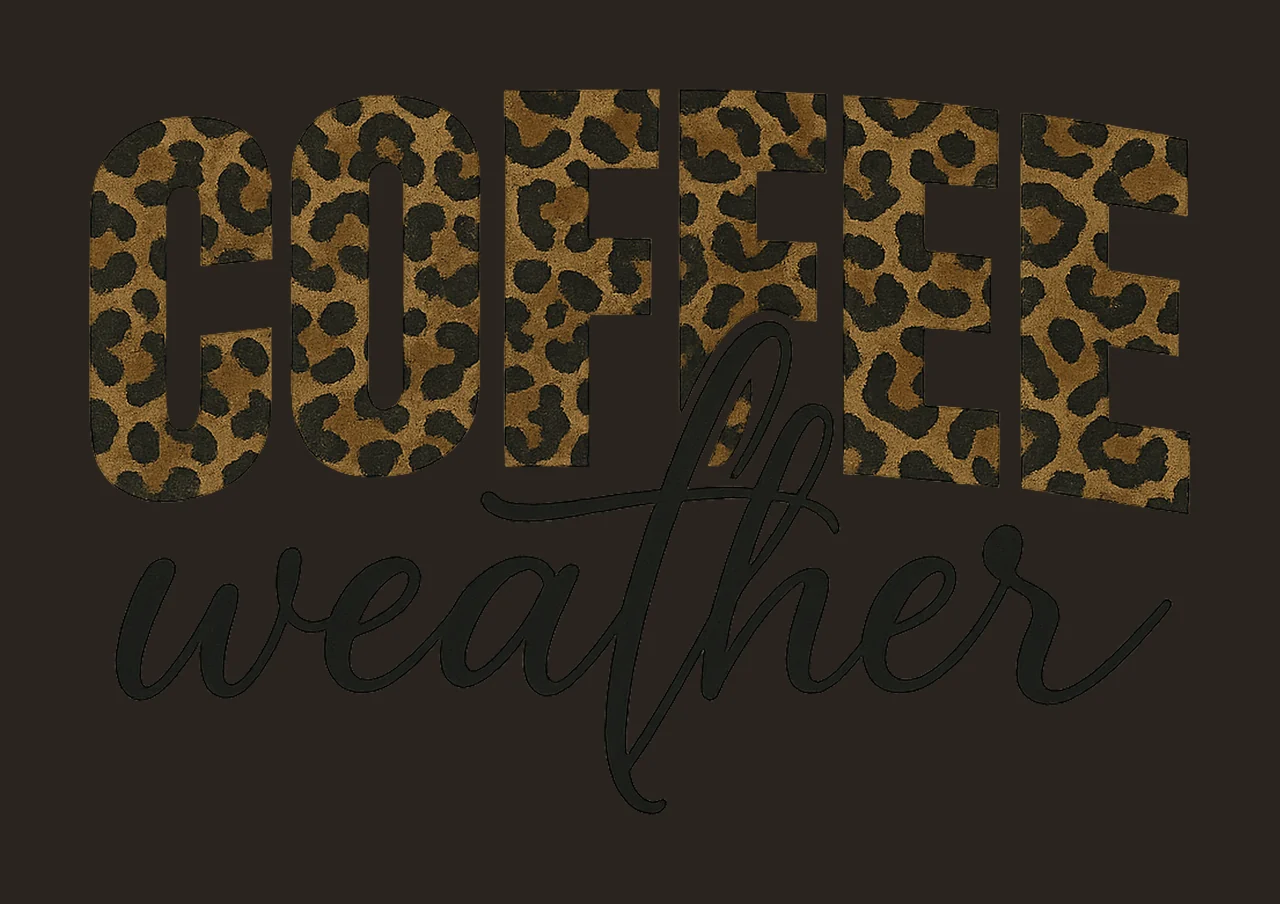 Coffee Weather Leopard Trendy Fall Sublimation Fall Vibes contrast preview thumbnail