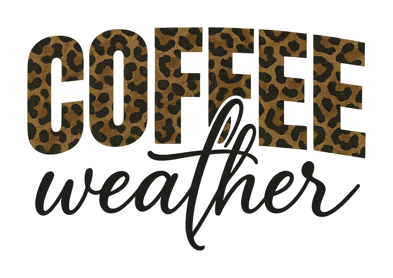 Coffee Weather Leopard Trendy Fall Sublimation Fall Vibes