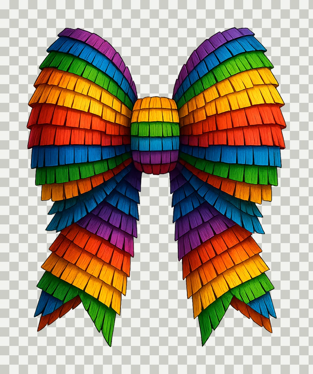 Fringed Bow With Fringe And Rainbow In Black color texture transparency and detail preview thumbnail