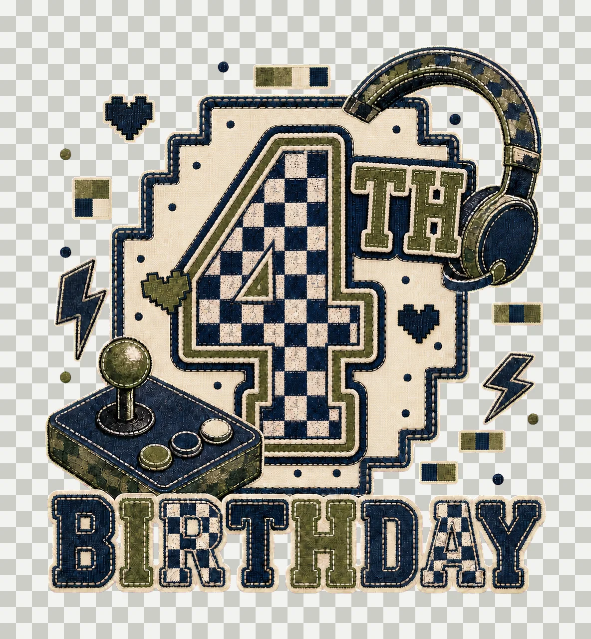 Star Camo Gamer Birthday age 04 transparency and detail preview thumbnail