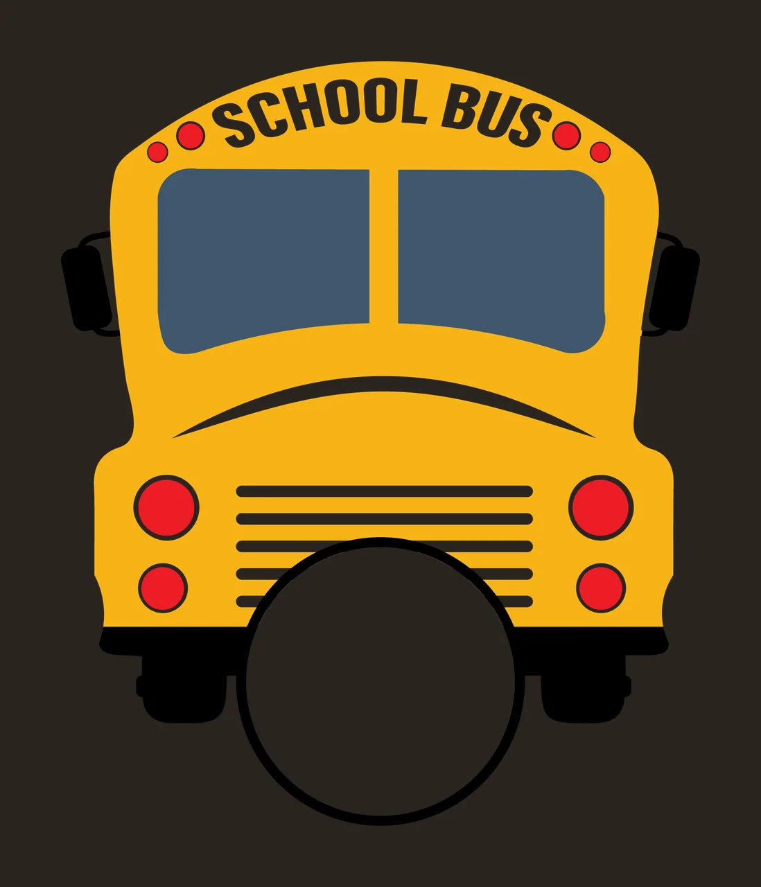 School Bus Stationary With Grille And Headlights contrast preview thumbnail