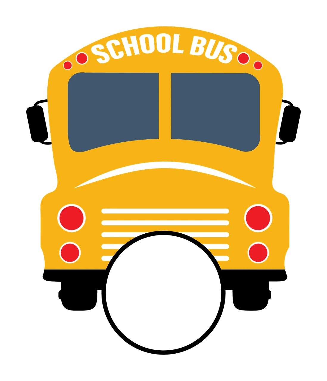 School Bus Stationary With Grille And Headlights