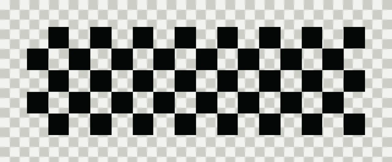 Horizontal Row Of Alternating Black And White Square tiled pattern transparency and detail preview thumbnail
