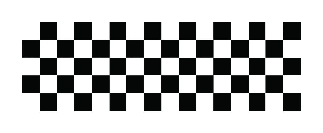 Horizontal Row Of Alternating Black And White Square tiled pattern