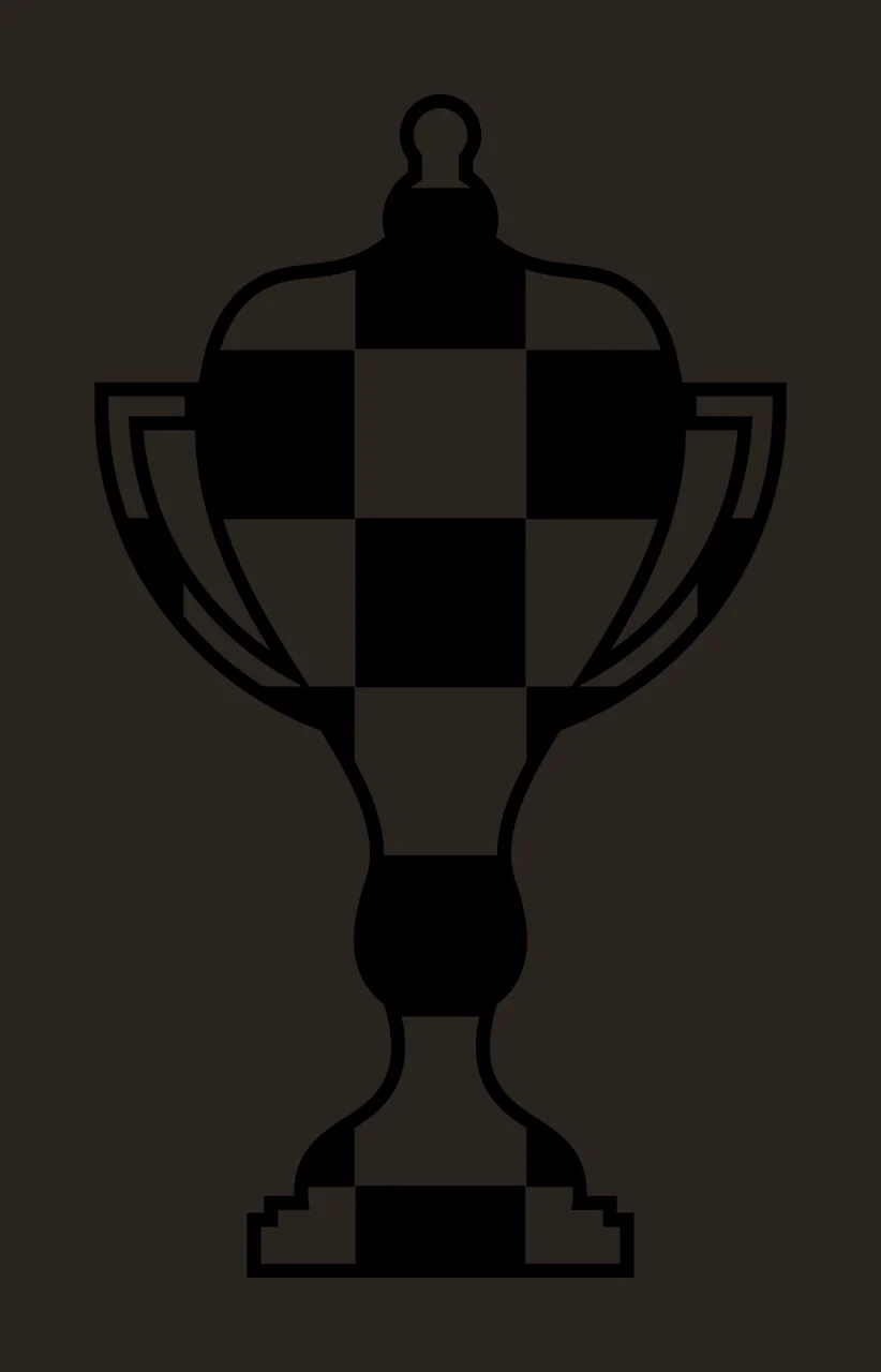 Trophy Cup With A Checkerboard Pattern handles black white contrast preview thumbnail