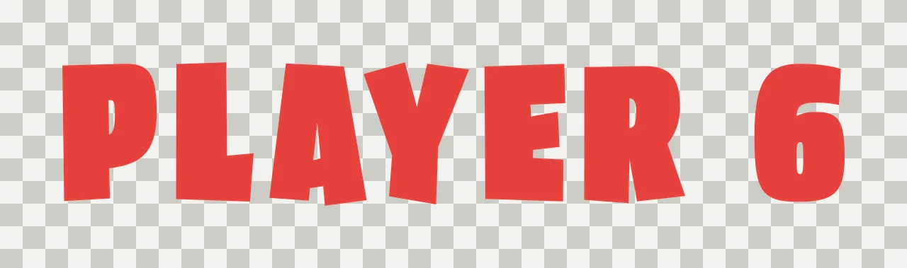 Player 6 Bold Black Capital Letters numbers typography white transparency and detail preview thumbnail