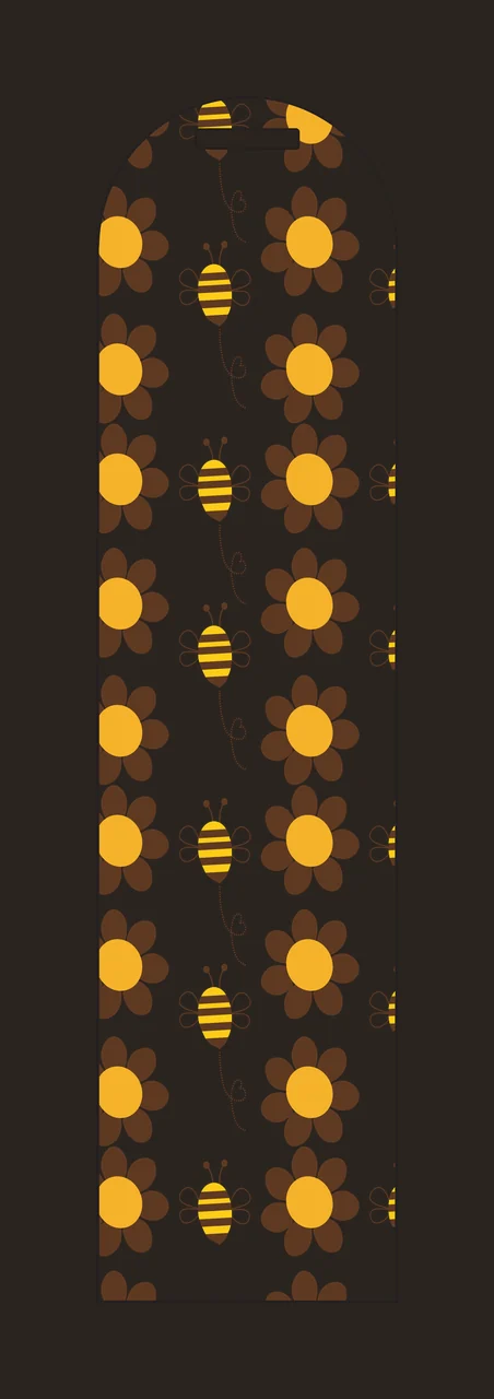Bee And Flower Vertical Motif bees flowers arranged in a pattern contrast preview thumbnail