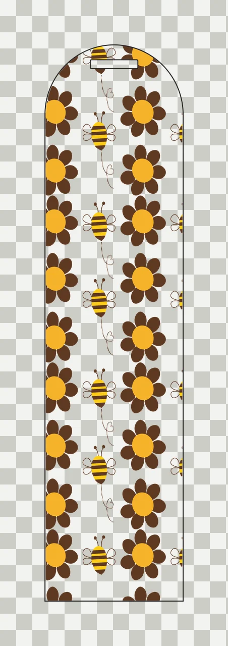 Bee And Flower Vertical Motif bees flowers arranged in a pattern transparency and detail preview thumbnail