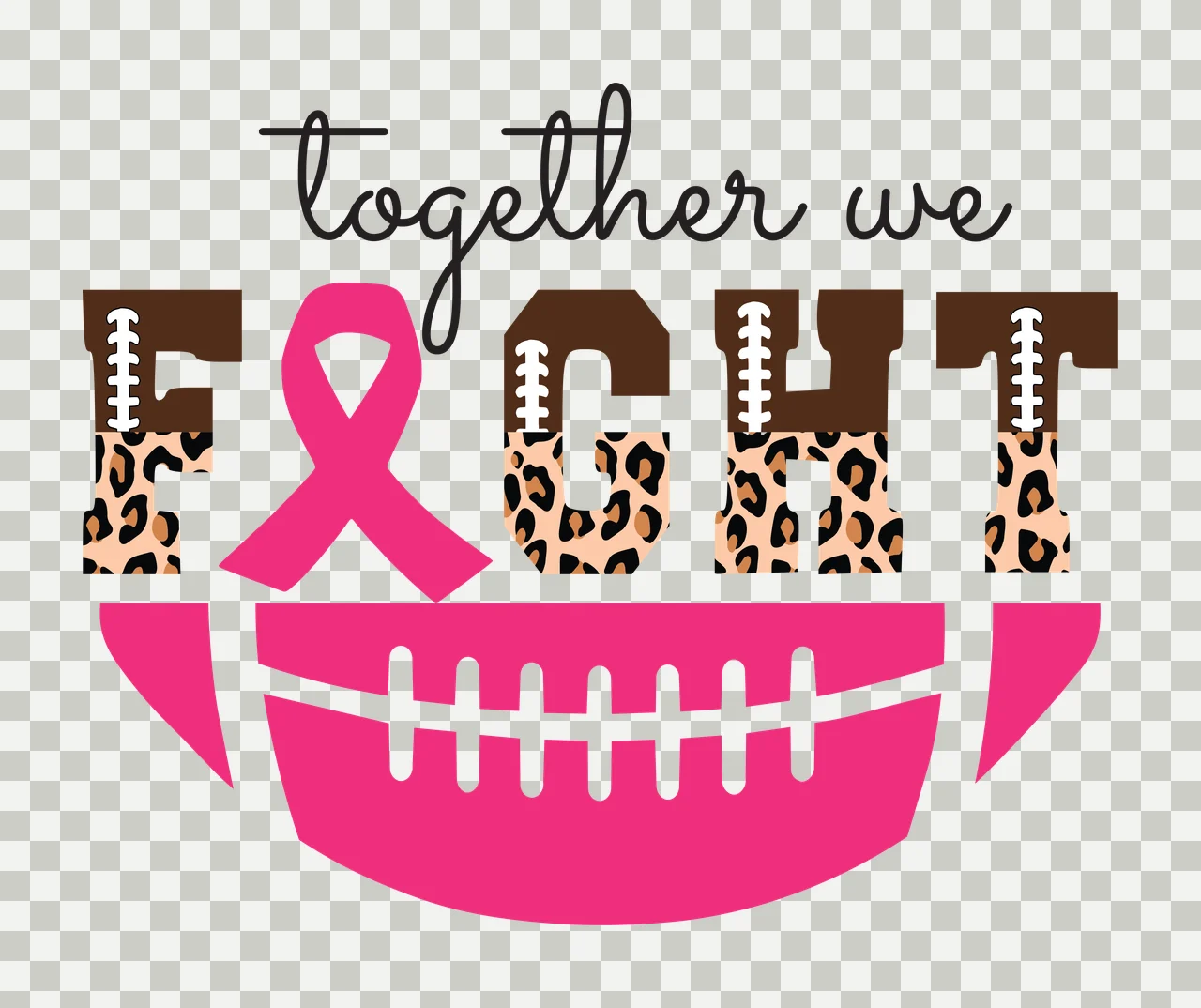 Football Together We Fight Ribbon Graphic typography black transparency and detail preview thumbnail