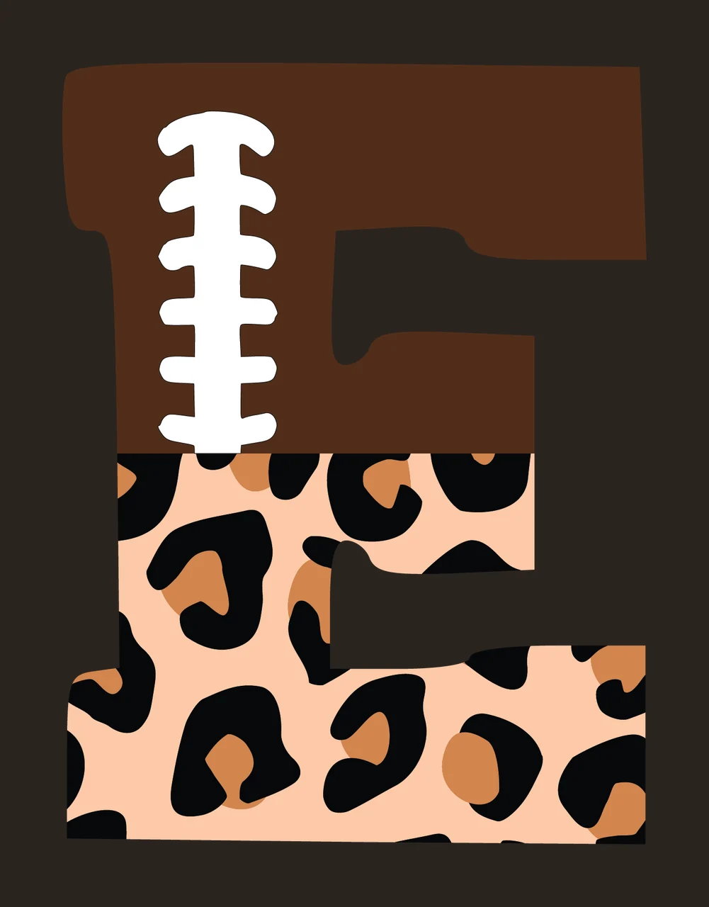 Football Font Half Leopard Character 29 american gridiron touchdown contrast preview thumbnail